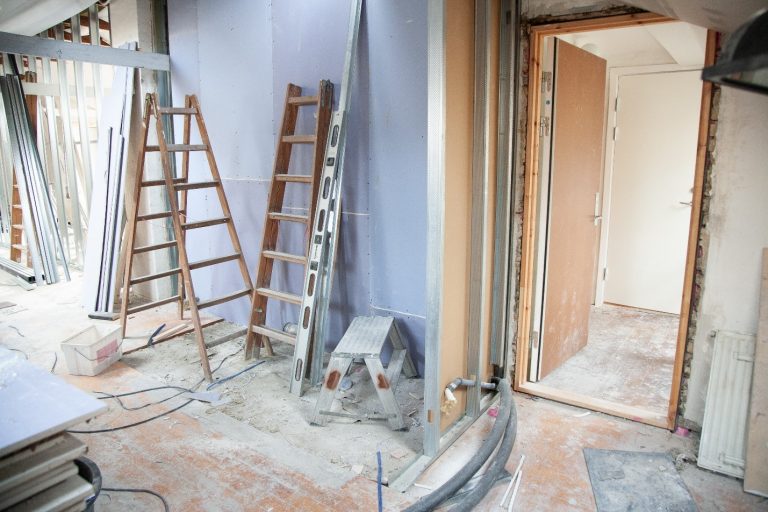 : A house being renovated