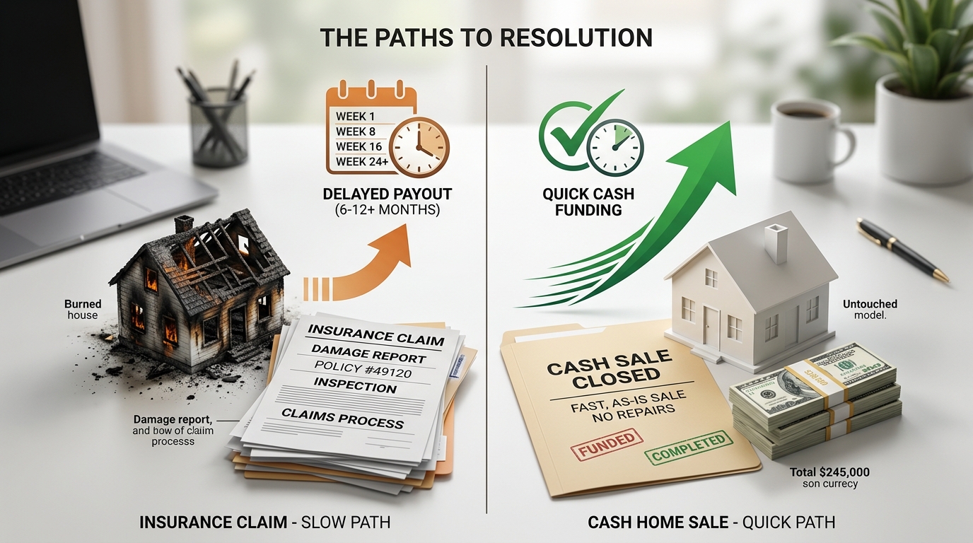 Selling a Fire-Damaged Property Insurance Payout vs Cash Sale 1 What a Cash Sale Actually Looks Like for a Fire-Damaged Property