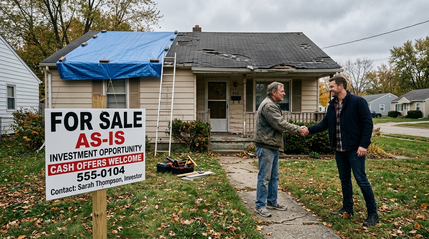 Selling a House As-Is When the Roof Is Actively Leaking 1 What Selling As-Is Really Means When Your Roof Is Leaking
